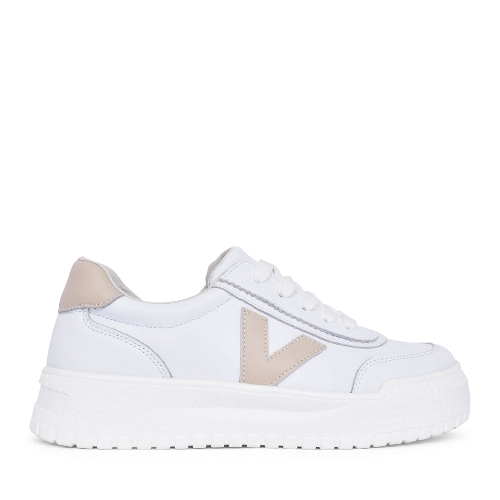 Ladies Thirty Four Laced Trainer In White