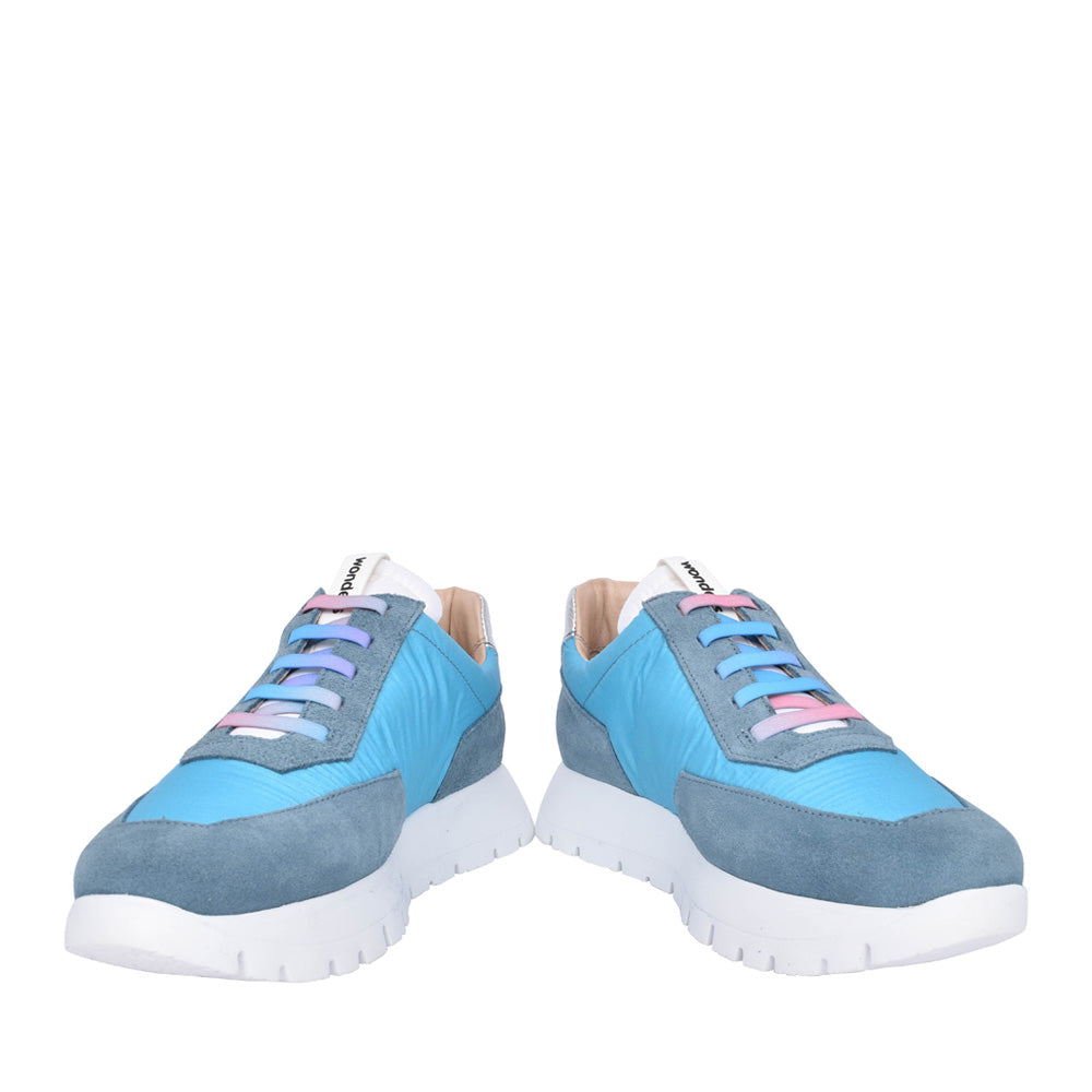 Ladies A-2422-t Laced Trainer In Blue