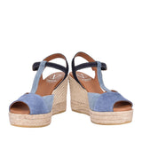 Ladies 2150 India Wedge Sandal In Blue-multi