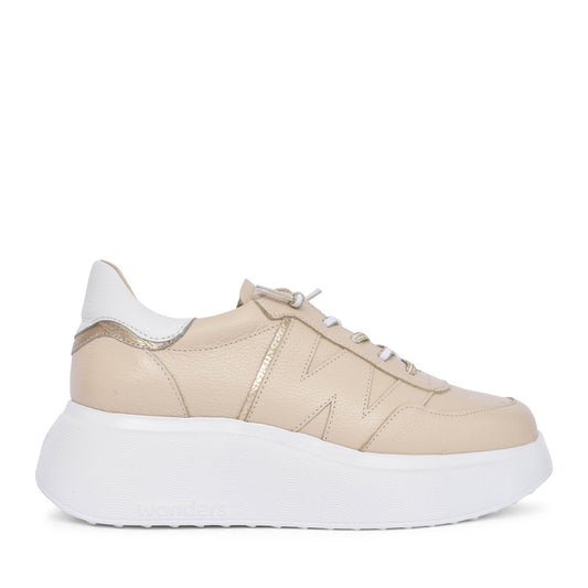 Ladies A-3601 Platform Trainer In Cream