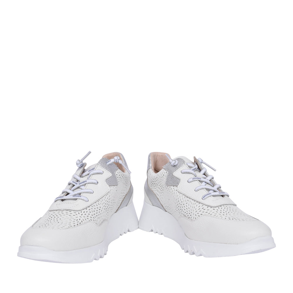 Ladies E-6740 Platform Trainer In White