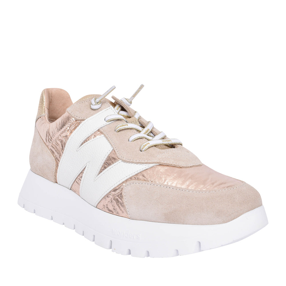 Ladies A-2464 Platform Trainer In Platino