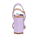 Ladies D40514 Medium Heel Sandal In Purple