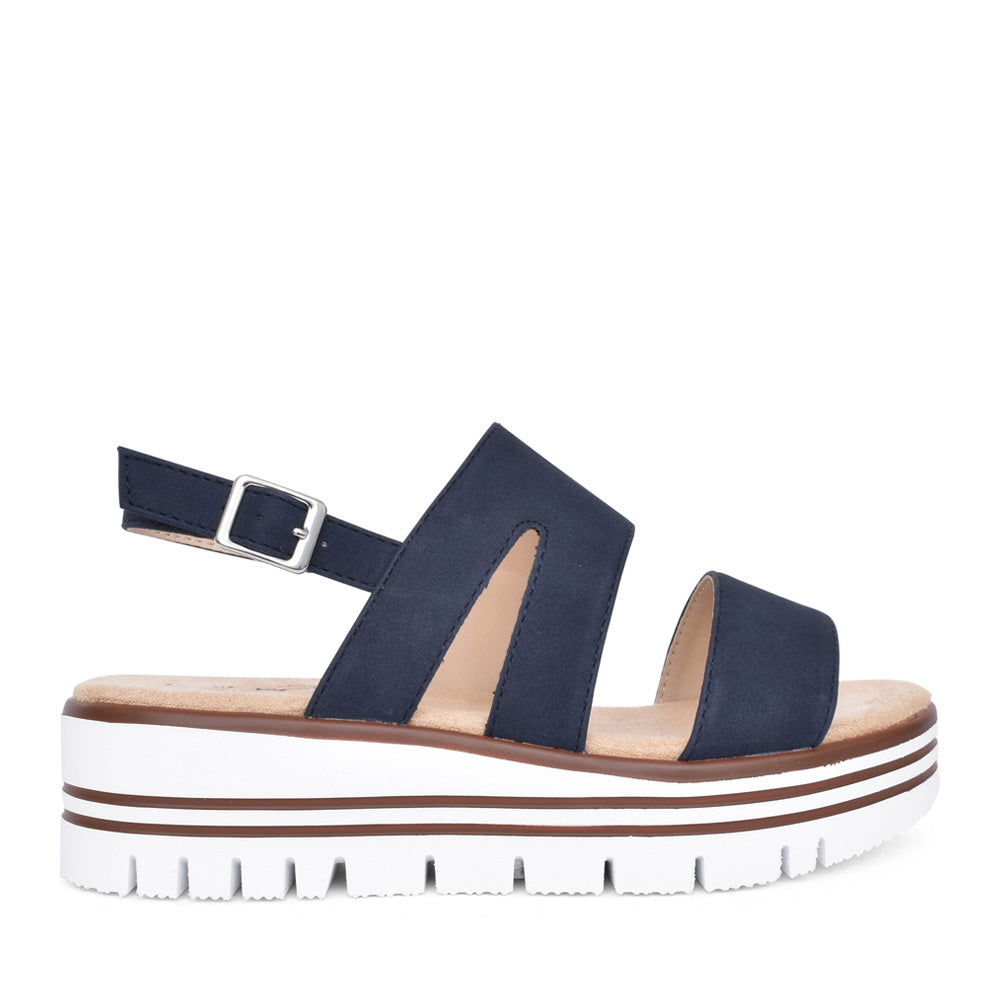 Ladies Jocelyn Jlb007 Wedge Sandal In Navy