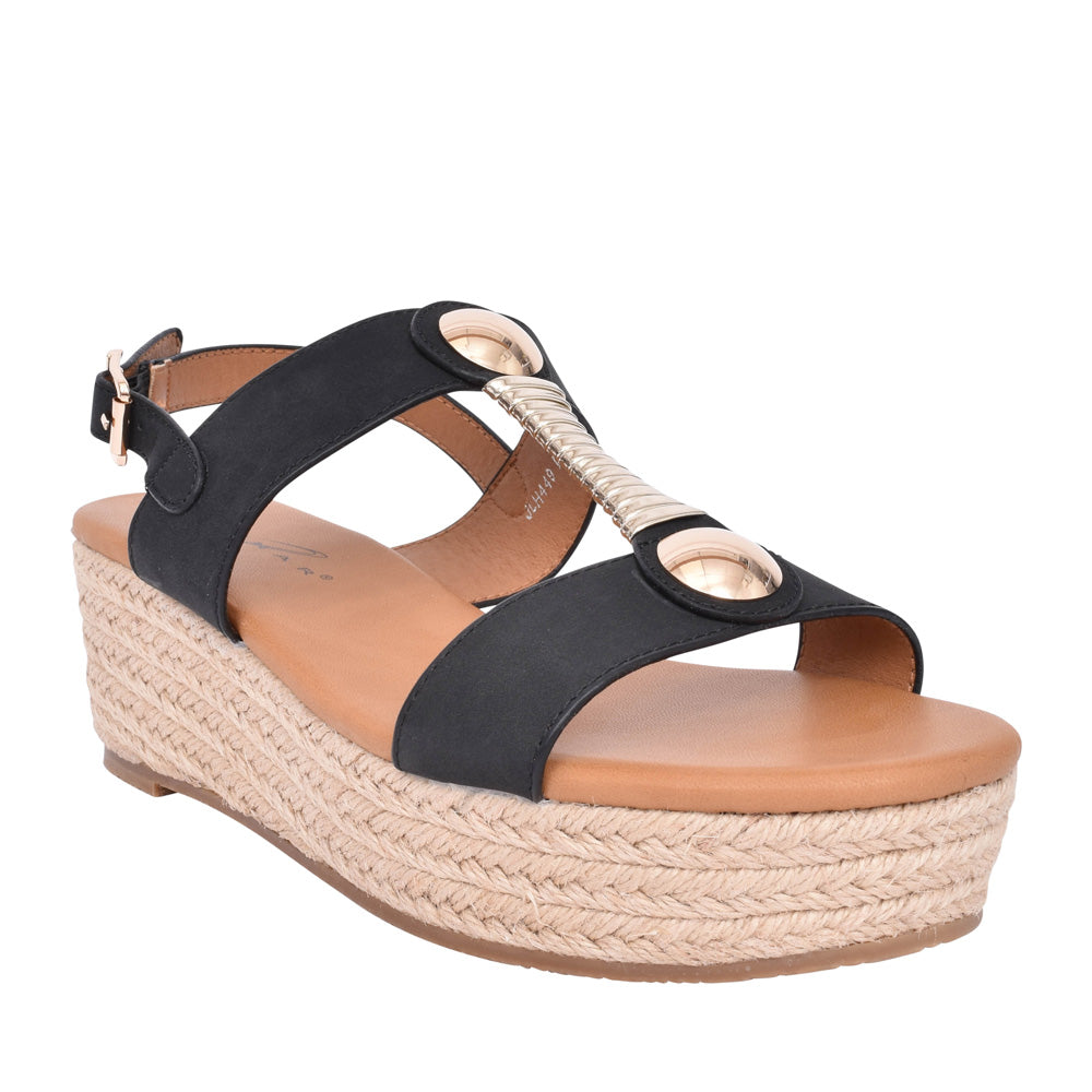 Ladies Ravena Jlh449 Wedge Sandal In Black