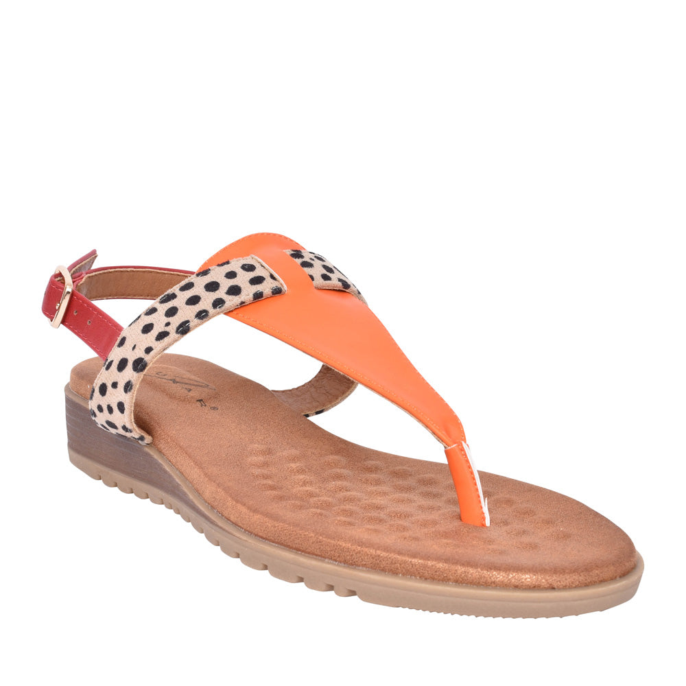 Ladies Gina Jlh451 Toe Post Sandal In Orange