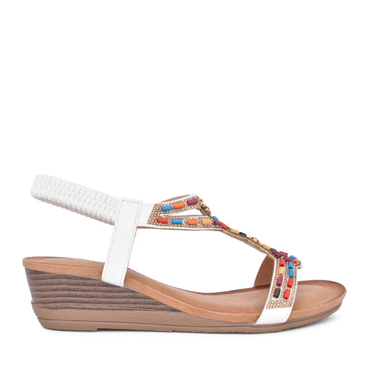 Ladies Epsom Jlh478 Wedge Sandal In White