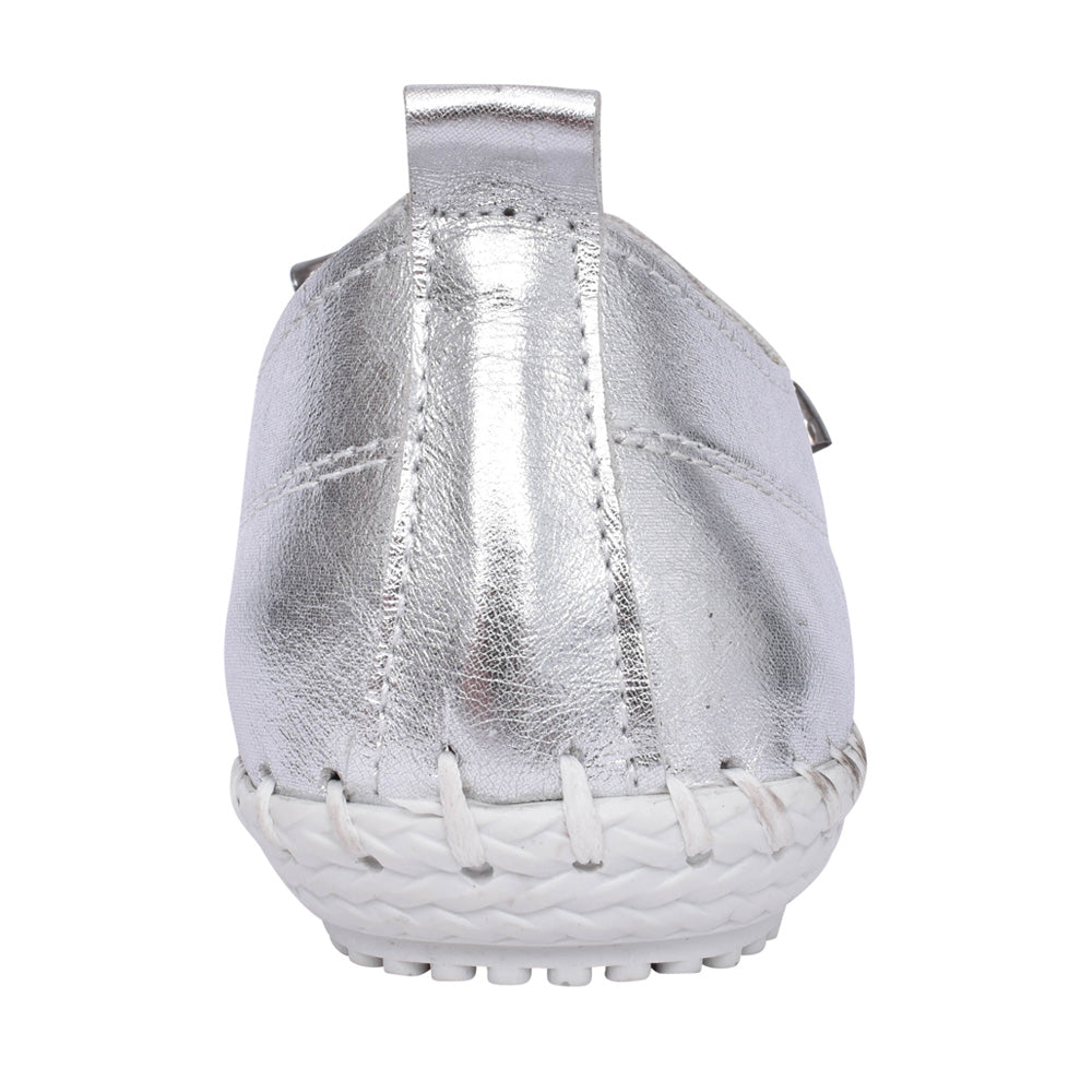Ladies St Ives Fle044 Laced Trainer In Metallic