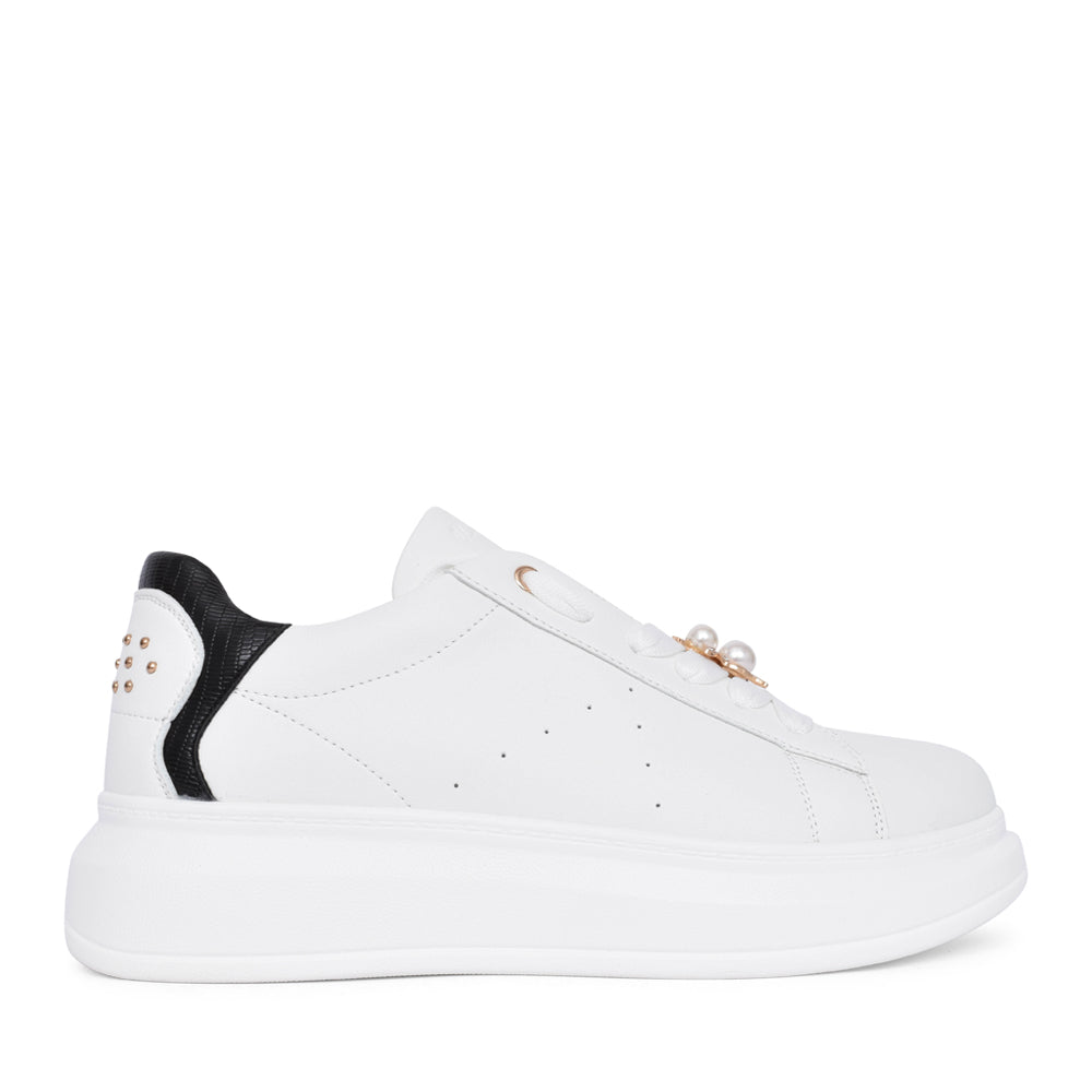 Ladies Let It Be Laced Trainer In White