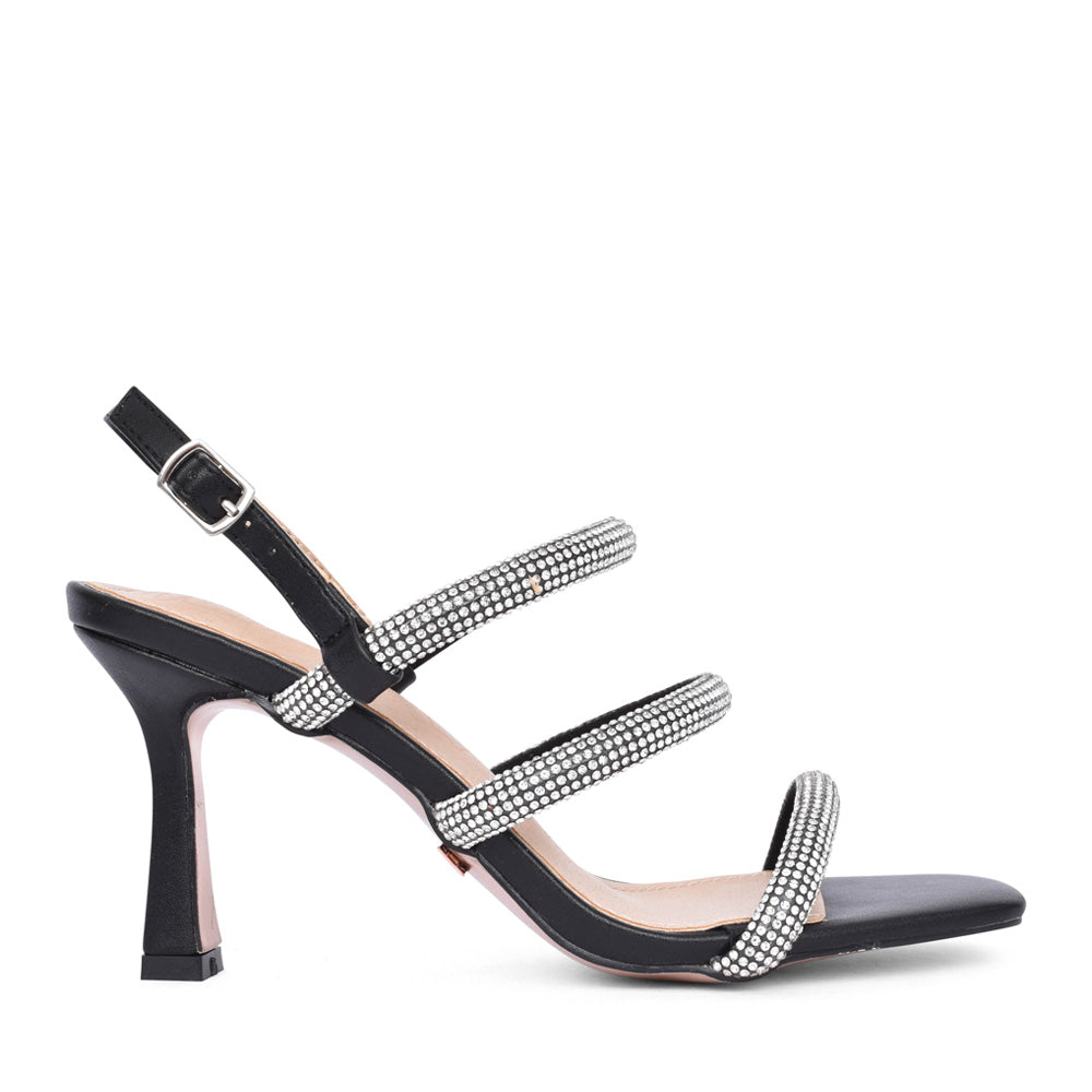 Ladies I Swear Medium Heel Sandal In Black