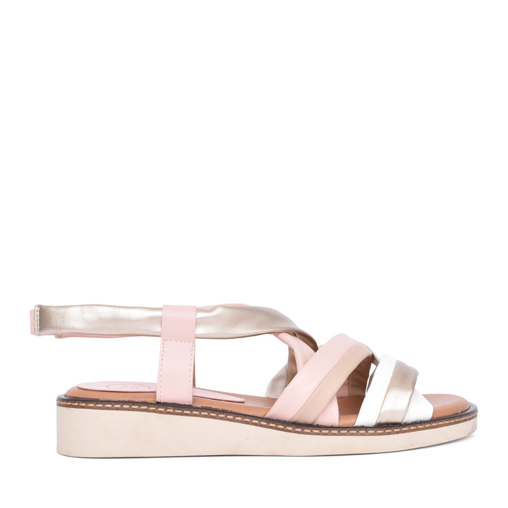 Ladies Erbil Strap Sandal In Blush