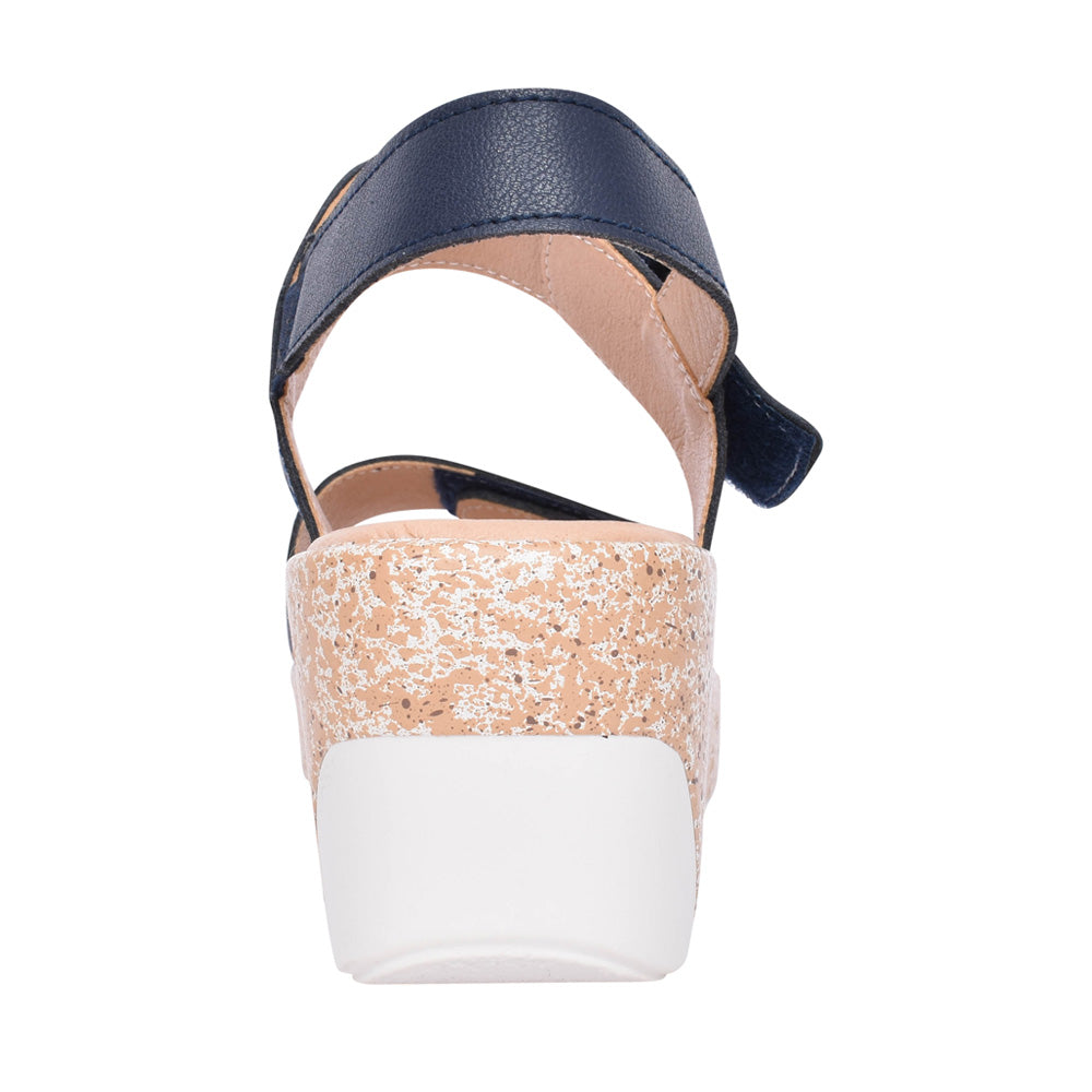 Ladies Agerola Wedge Sandal In Navy