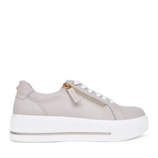 Ladies Ravenna Platform Trainer In Beige