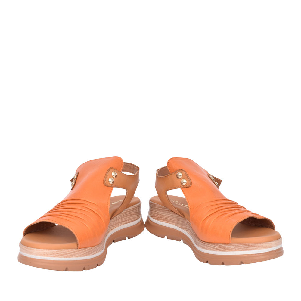 Ladies 24-17 Wedge Sandal In Orange