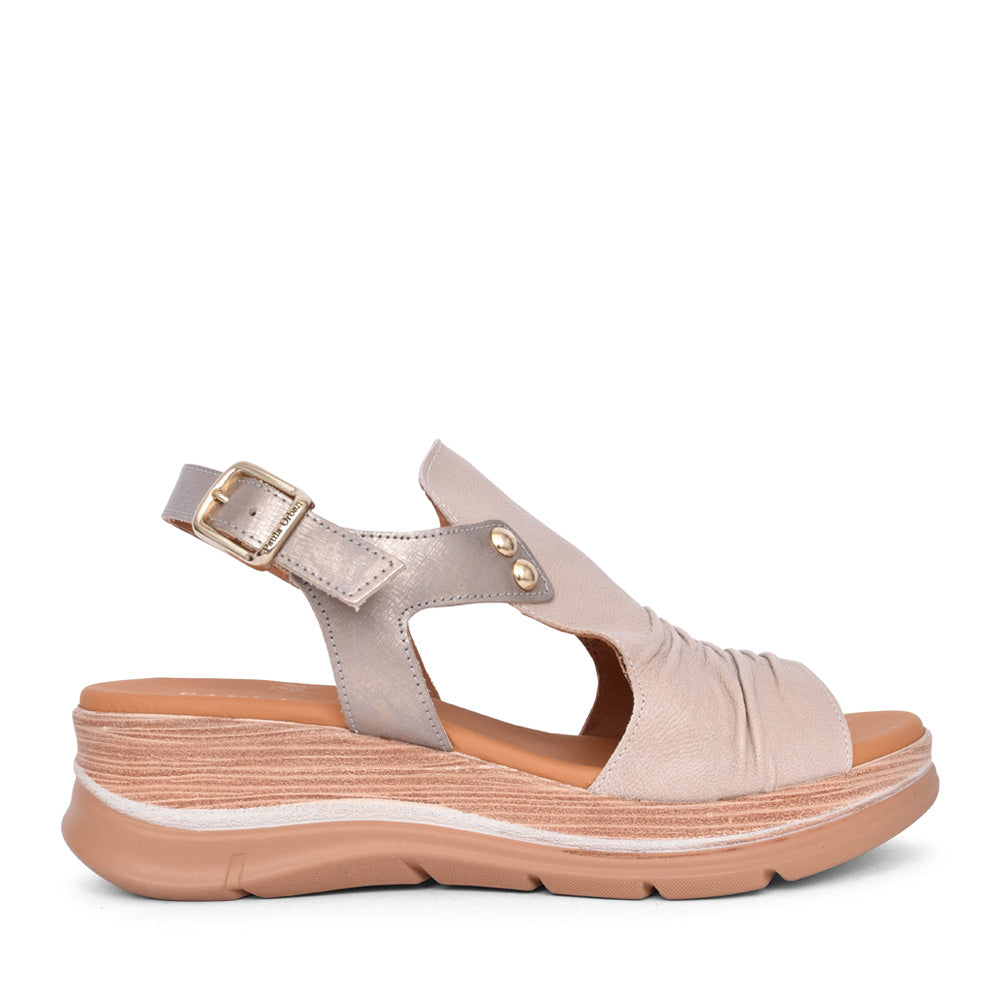Ladies 24-17 Wedge Sandal In Taupe
