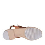 Ladies 9-654 Low Heel Sandal In White
