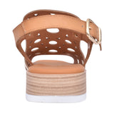 Ladies 9-654 Low Heel Sandal In Platino