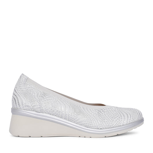 Ladies 5740 Wedge Shoe In Silver