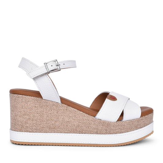 Ladies 5473 Wedge Sandal In White