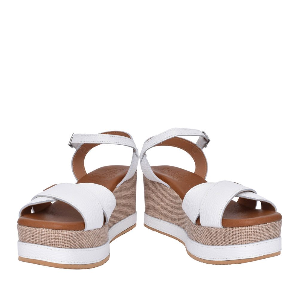 Ladies 5473 Wedge Sandal In White