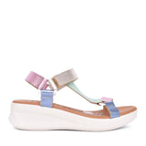 Ladies 5407 Velcro Sandal In Pink Multi
