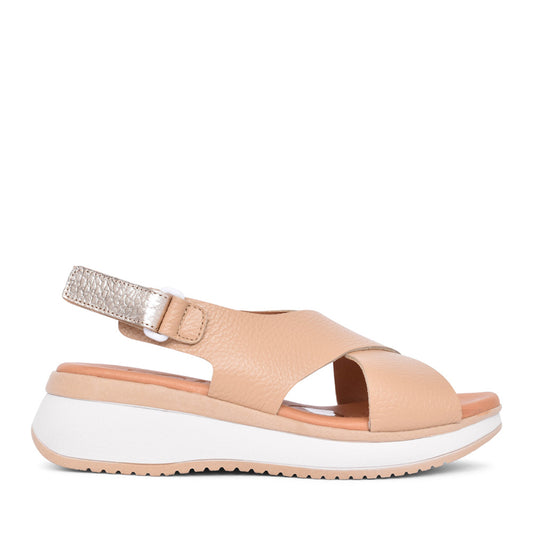 Ladies 5412 Velcro Sandal In Camel