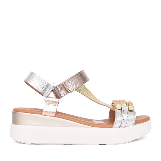Ladies 5420 Velcro Sandal In Metallic