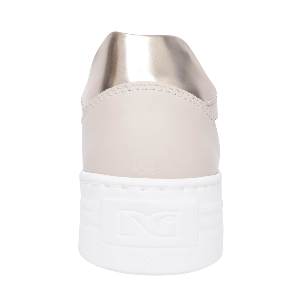 Ladies E409967d Laced Trainer In Beige
