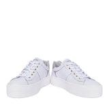 Ladies E409967d Laced Trainer In White