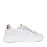 Ladies E409977d Laced Trainer In White