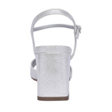 Ladies 25600 Block Heel Sandal In Silver