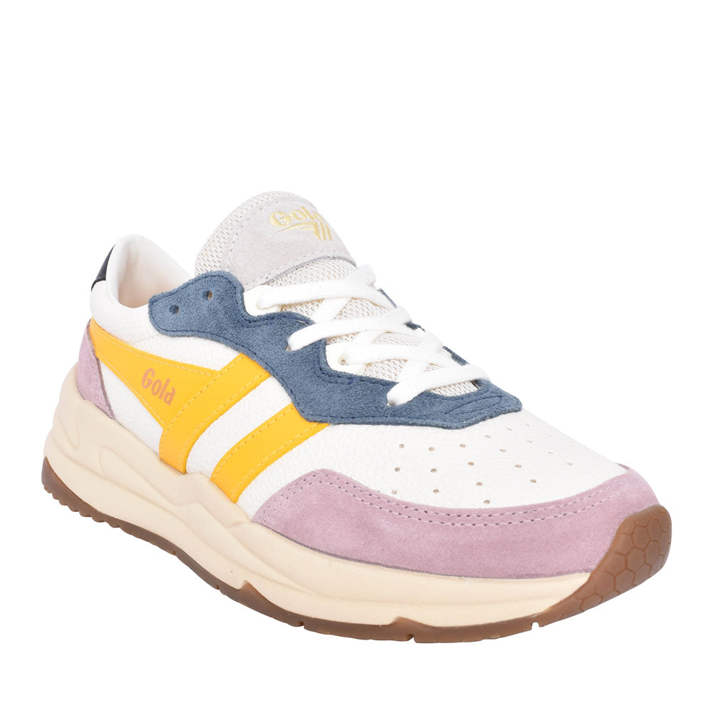 Ladies Saturn Quad Clb521 Laced Trainer In Off White