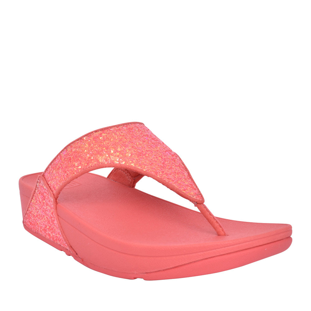 Ladies X03-b09 Lulu Glitter Toe Post Sandal In Coral
