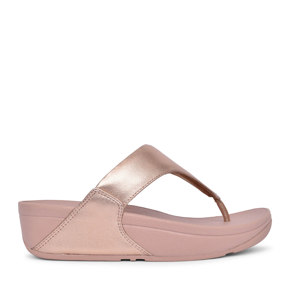 Ladies I88-323 Lulu Leather Toe Post Sandal In Rose Gold