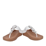 Ladies Hm8-194 Halo Bead Toe Post Sandal In White