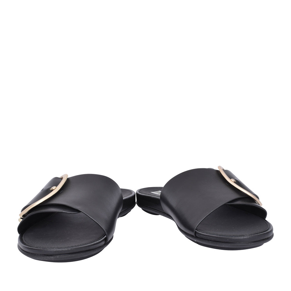 Ladies Hm6-001 Gracie Leather Slides In Black