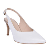 Ladies S8183 Medium Heel Sling Back In White