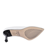 Ladies L7989 Medium Heel Court Shoe In White