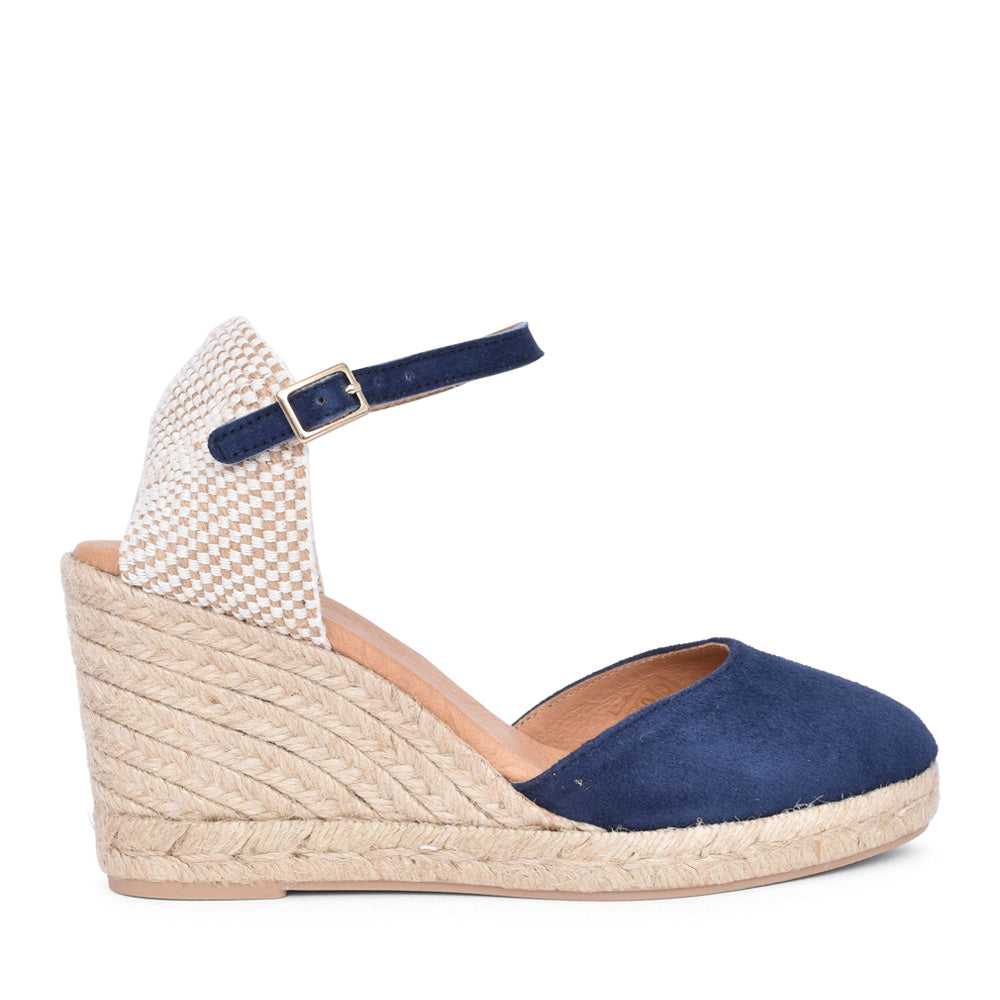Ladies King Wedge Heel Shoe In Navy