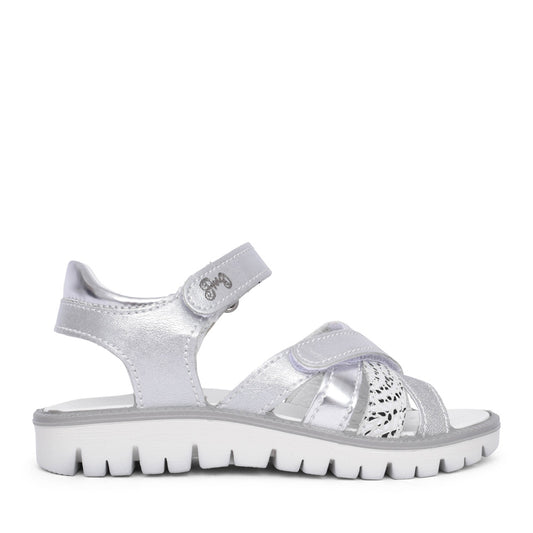 Girls 5890222 Velcro Sandal In Silver