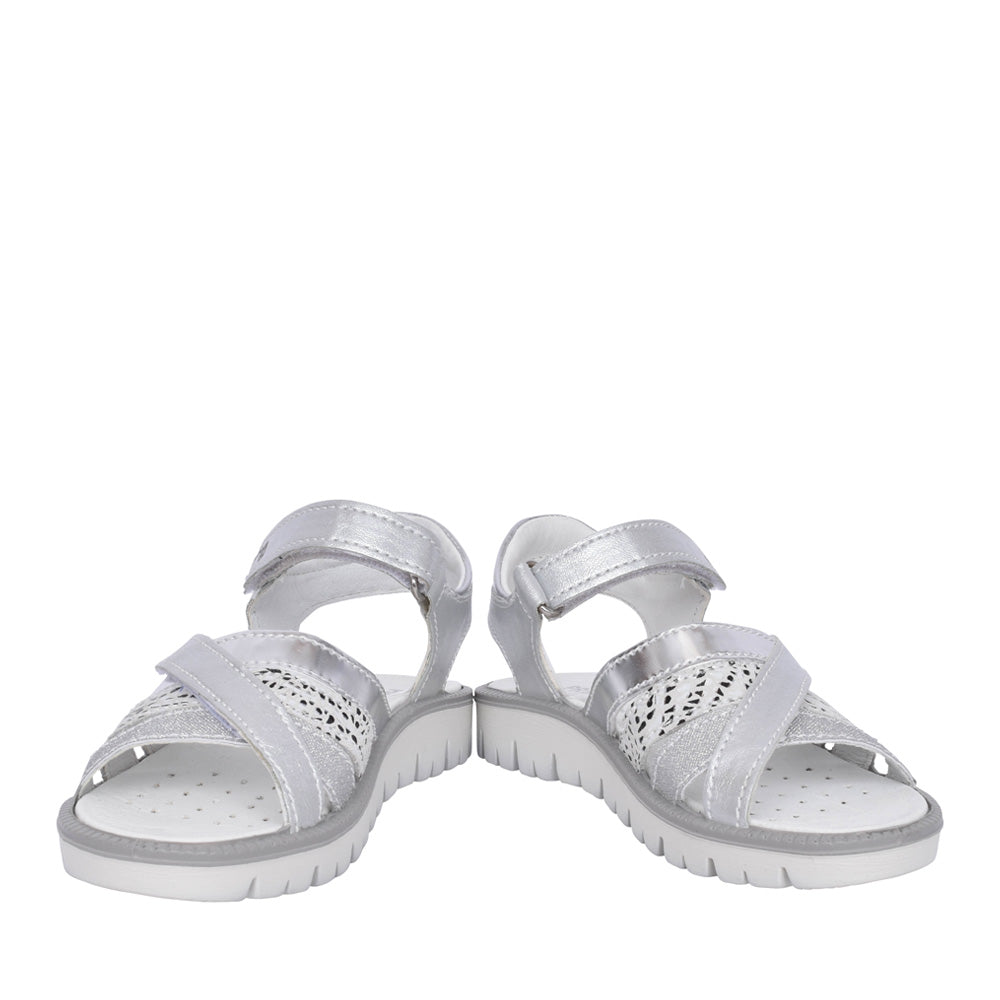 Girls 5890222 Velcro Sandal In Silver