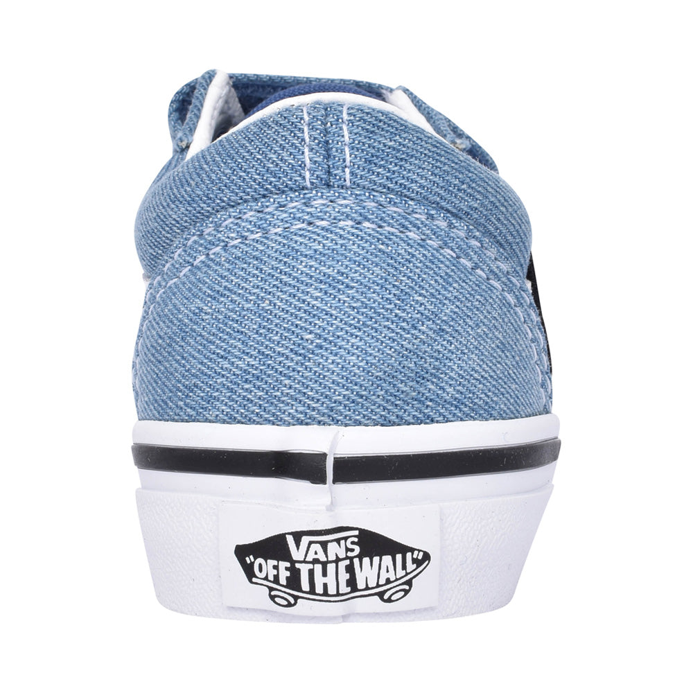 Girls Junior Old Skool V Velcro Shoe In Denim