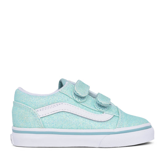Girls Toddler Old Skool Velcro Shoe In Aqua