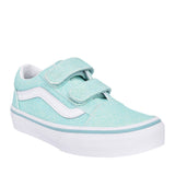 Girls Junior Old Skool V Velcro Shoe In Aqua