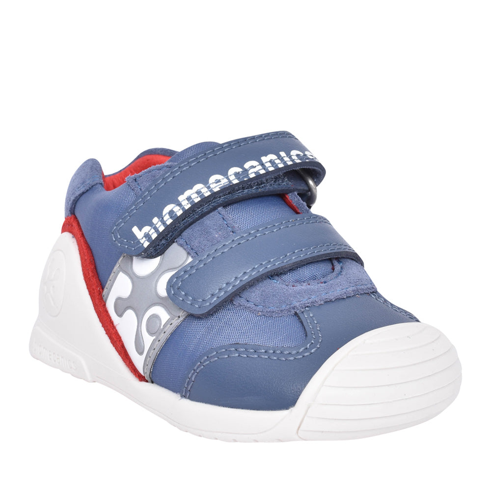Boys 242132 Double Velcro Shoe In Denim