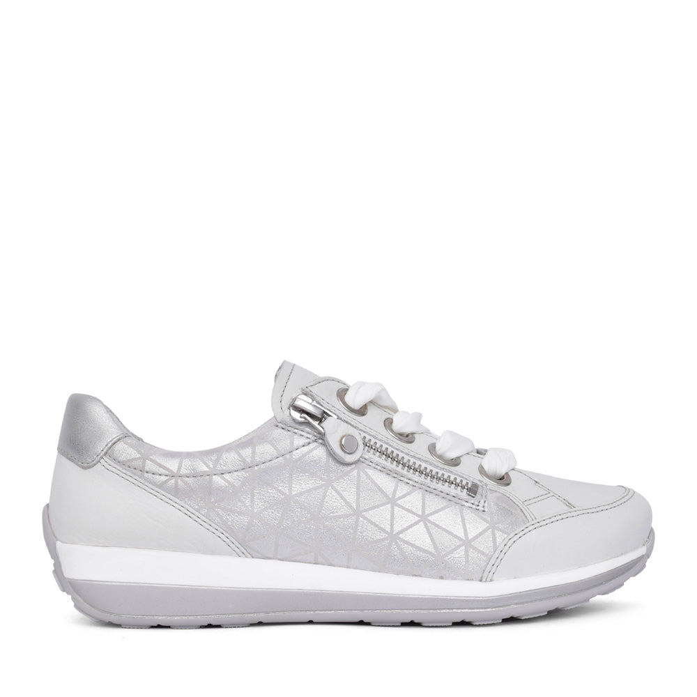 Ladies 12-44857 Osaka Laced Trainer In Silver