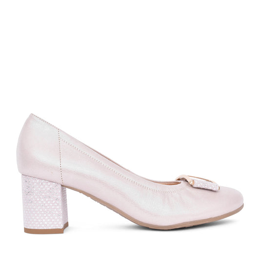 Ladies 5754 G-fit Medium Heel Court Shoe In Pink