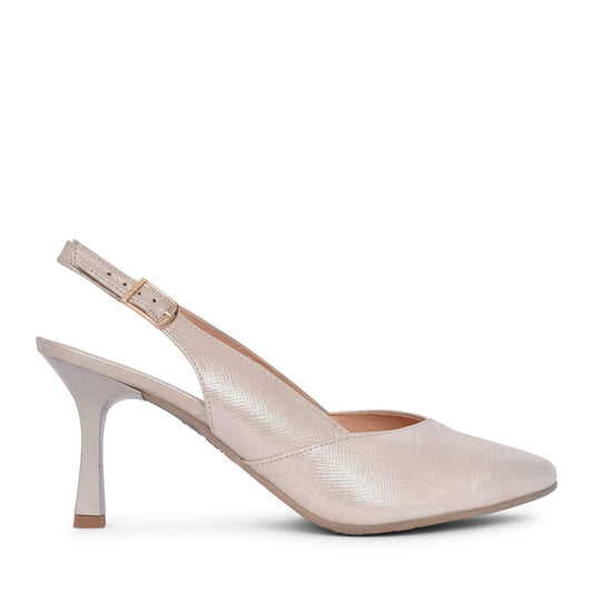 Ladies 4009 G-fit Medium Heel Court Shoe In Gold