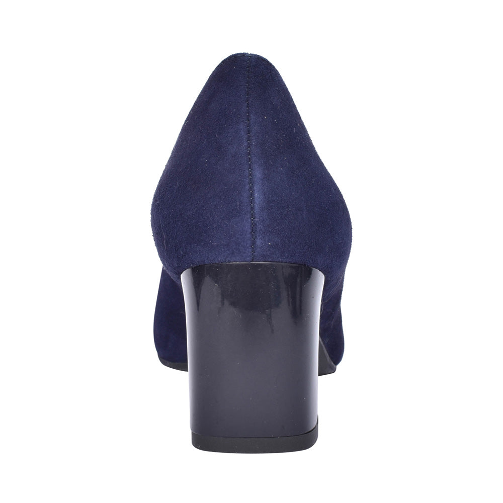 Ladies 6508 G-fit Medium Heel Court Shoe In Navy