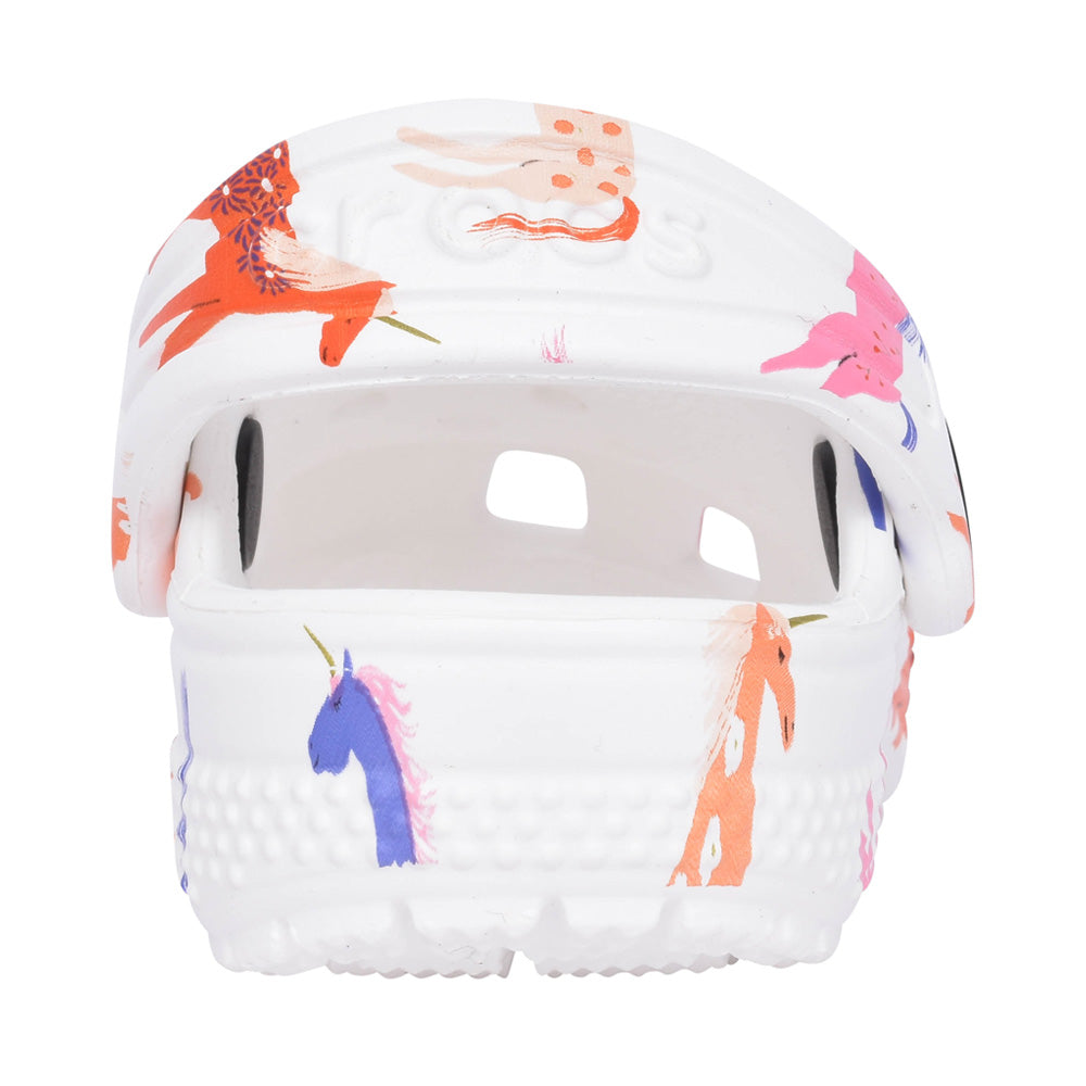 Girls 209697 Classic Unicorn Print Clog In White Multi
